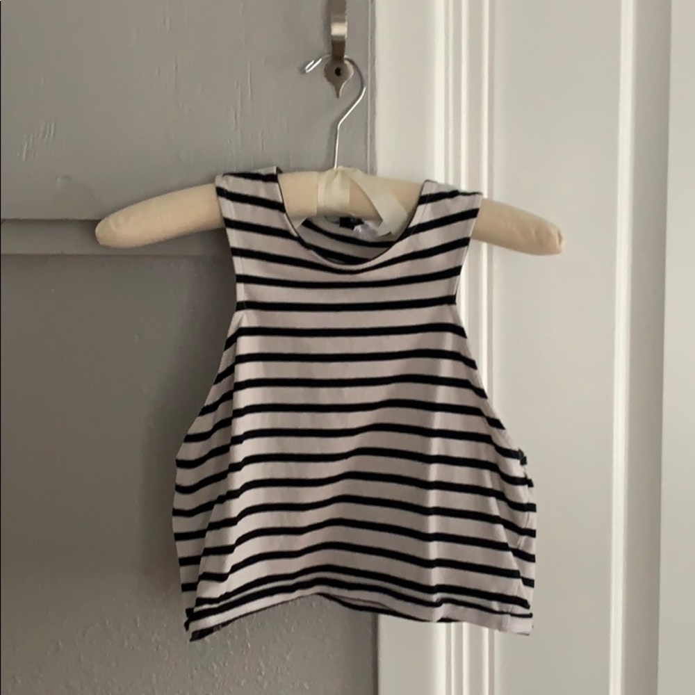 H&M, Striped Crop Top, Halter, L